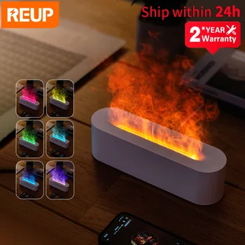 Reup 7 Увлажнителей эфирных масел Flame Color, мини-диффузор, меняющий атмосферу, чтобы помочь уснуть, Увлажнитель воздуха, Аромадиффузор
