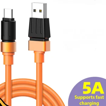 кабель для быстрой зарядки USB Type-c мощностью 60 Вт, кабель для передачи данных для iPhone Xiaomi, кабель для зарядки телефона Android, 5A, прочный кабель длиной 1 м