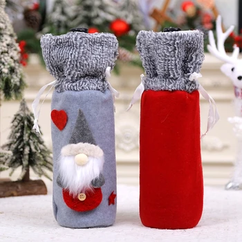 Набор крышек для винных бутылок Christmas Gnome из 2 предметов декора для праздничной вечеринки