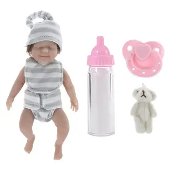 Мини-куклы-младенцы, моющиеся куклы-младенцы, виниловая кукла для новорожденных, Крошечная кукла-младенец с одеждой и принадлежностями для кормления для детей