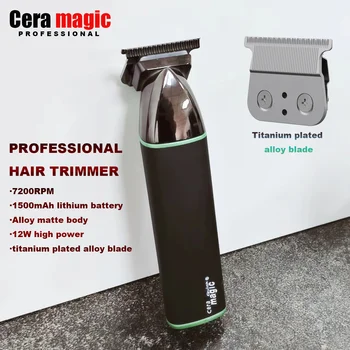 Новый профессиональный мужской электрический триммер для волос с шагом 0, лезвие с титановым покрытием, 7200 об/мин, 1500 мАч, качественная мужская машинка для стрижки волос в парикмахерской