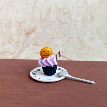 Новые кукольные домики для кексов на Хэллоуин, миниатюрная модель торта с пищевым кремом, игрушка для кукольных аксессуаров Blyth OB11