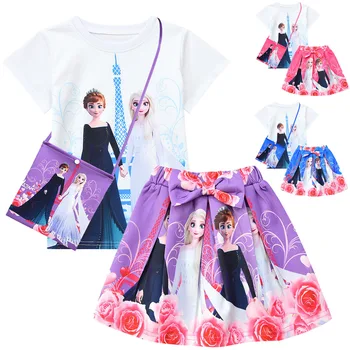 Новое замороженное 2 Платье Анны Эльзы, комплект принцессы для девочек, косплей, костюмы для вечеринки в честь Дня рождения Эльзы, детское платье принцессы, костюмы