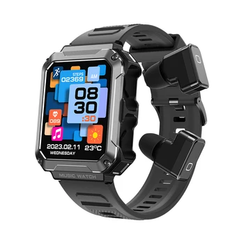 2023 Новые Смарт-часы Bluetooth Гарнитура Наушники TWS Два в одном HIFI 9D Стерео Беспроводные Спортивные 4 ГБ памяти Воспроизведение музыки Smartwatch