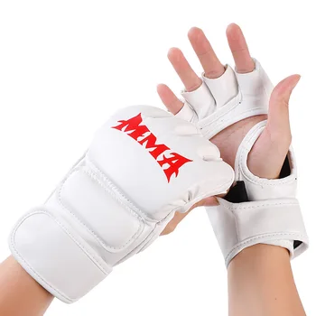 Утолщенные боксерские перчатки с полупальцами, боксерские перчатки для занятий фитнесом, sanda, утолщенные перчатки для взрослых, боевые боксерские перчатки