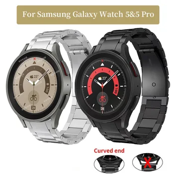 Ремешок из Нержавеющей Стали Без Зазоров Для Samsung Galaxy Watch 4 Classic 46мм 42мм/Watch 5 4 44мм 40мм/Watch 5 Pro Band Металлический Браслет