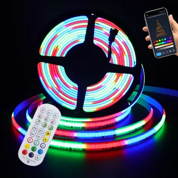 12V WS2811 RGB COB LED Strip Light Wifi Bluetooth-совместимый Пульт Дистанционного Управления Power Kit С Регулируемой Яркостью Гибкая Лента Dream Color Decor