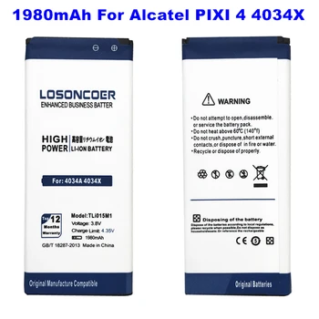 Аккумулятор LOSONCOER 1980mAh TLi015M1 для Alcatel PIXI 4 4034X 4034F 4034A