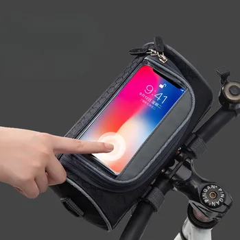 Велосипедные сумки большой емкости, передняя трубка руля с сенсорным экраном, водонепроницаемая сумка для телефона, сумка для скутера, многоцелевая сумка через плечо