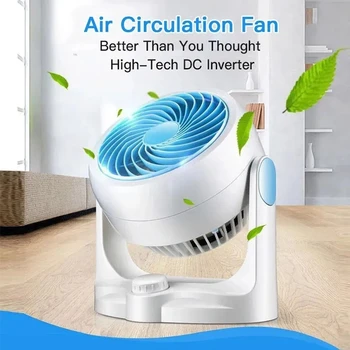 Вентилятор циркуляции воздуха, Складной Портативный настольный вентилятор с электрическим воздушным охлаждением, USB Перезаряжаемый пульт дистанционного управления, Циркуляционный Настенный