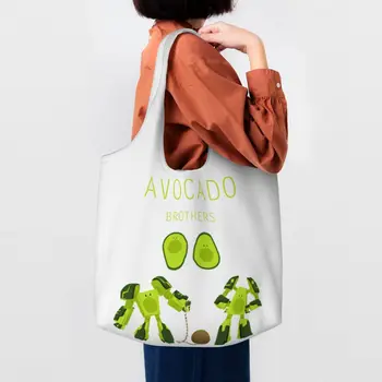 Сумка для покупок из авокадо, женская холщовая сумка через плечо, прочные Фруктовые Веганские сумки для покупок, сумки для фотографий