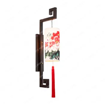 Китайский ретро настенный светильник для гостиной, прикроватной тумбочки для спальни, настенного светильника для клубной лестницы, настенного светильника для прохода, классической китайской живописи, освещения