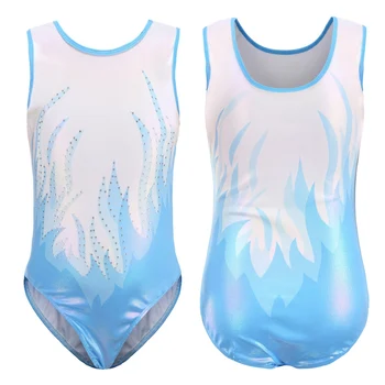 Танцевальные костюмы для девочек, Блестящая гимнастическая одежда для девочек без рукавов, 3 комплекта, облегающая одежда для девочек от 5 до 14 лет
