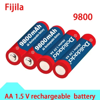 100% новый аккумулятор tag AA емкостью 9800 мАч, аккумулятор AA 1,5 В. Перезаряжаемый Новый Alcalinas drummey┬1 шт. 4-элементное зарядное устройство