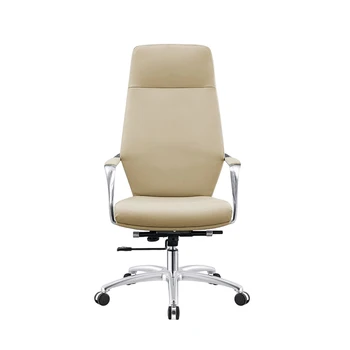 Вращающееся Кожаное офисное кресло, Компьютерный стул для менеджера, Высокая поддержка спинки, Простота, Современная мебель с подлокотником, Губчатая подушка