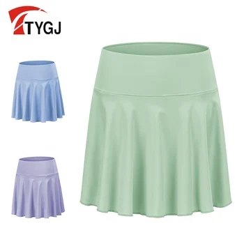 Женская спортивная короткая юбка в складку TTYGJ Golf, однотонная юбка для йоги, закрывающая бедра, мягкая, удобная, быстросохнущая, не блестящая юбка-полукомбинезон