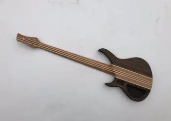 Изготовленная на заказ 5-струнная электрическая бас-гитара HB, 7-слойный гриф через корпус из орехового дерева, без оборудования в наличии, Бесплатная доставка W1766