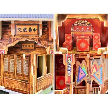 3D миниатюрный кукольный домик с мебелью, наборы для поделок, китайский театральный подарок