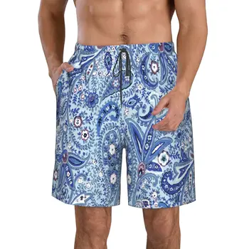 Летние мужские шорты с 3D-принтом Paisley, пляжные шорты в гавайском стиле для отдыха, домашние шорты с завязками