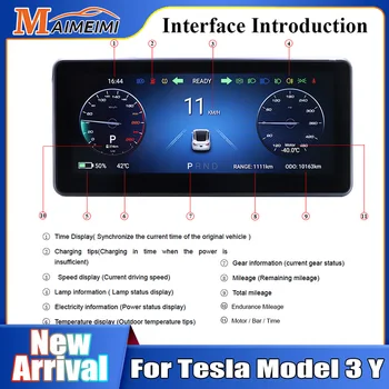 IPS Smart Screen Головной дисплей для Tesla Model 3 Y Консоль Android Carplay Приборная панель HUD Дисплей прибора управления