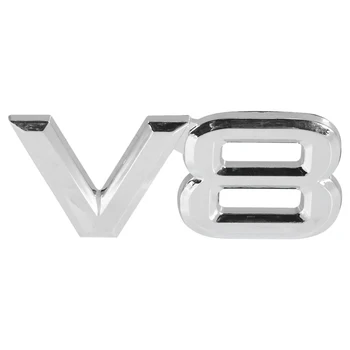 Наклейки Auto V8 7,5x3,5 см, 3D хромированная наклейка, значок, эмблема