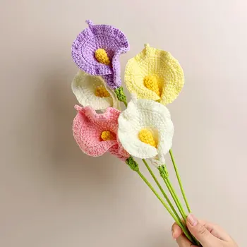 Букет из искусственных цветов из шерсти, Калла, подарок учителям ручной работы