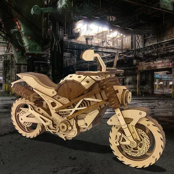 Новая деревянная модель внедорожного мотоцикла, 3D головоломка, строительные блоки ручной сборки для украшения велосипеда, подарок мальчику на День рождения