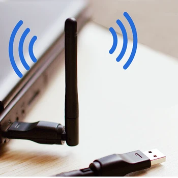 Беспроводная сетевая карта 150 Мбит/с, Мини-USB-адаптер Wi-Fi, LAN, Беспроводной приемник Wi-Fi, антенна-ключ для ПК Windows