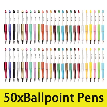 50шт Пластиковая Шариковая ручка Шариковая ручка для студентов Офис Школьные Принадлежности Разноцветные Шариковые Ручки