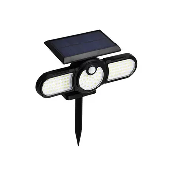 Светодиодный Солнечный наружный светильник с 3 головками, регулируемые дорожные фонари на солнечной энергии для двора, патио, дорожки для крыльца в саду