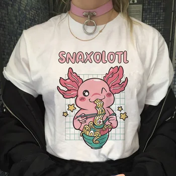 Женская футболка Axolotl из аниме, дизайнерская японская футболка для девочек, уличная одежда из аниме 2000-х годов