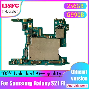 Бесплатная доставка 128 ГБ МБ для Samsung Galaxy S21 FE G990B Материнская плата 5G с полным набором микросхем Оригинальная логическая плата Разблокированная пластина