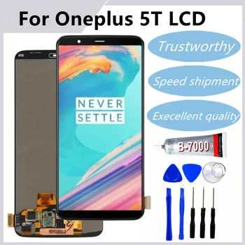 Тест LCD100% Для Oneplus 5T A5010 ЖК-дисплей С Сенсорным Экраном, Дигитайзер, Стекло в Сборе для One Plus 5T, Дисплей 1 + 5T