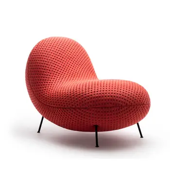 современный минималистичный одноместный диван-кресло для отдыха, роскошная комбинация гостиной, ленивый пузырь, металлические ножки, диван в красный горошек, мягкий