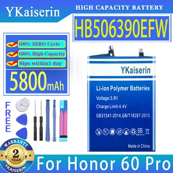 YKaiserin Сменный аккумулятор емкостью 5800 мАч HB506390EFW для huawei Honor60 Pro Для аккумуляторов мобильных телефонов Honor 60 Pro