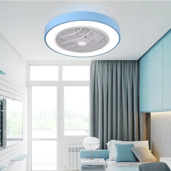 Потолочный светильник с вентилятором Nordic Home Спальня Столовая Невидимый потолочный вентилятор Macaron Гостиная с вентилятором