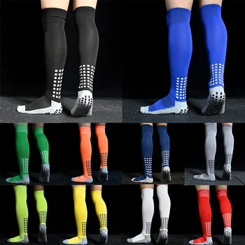 Женские длинные футбольные носки Спортивные носки Мужские длинные Силиконовые противоскользящие ручки