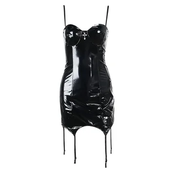 Новая Сексуальная Тонкая Мини-юбка в готическом стиле с темным подолом 
