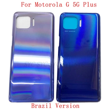 Крышка батарейного отсека, задняя дверца, корпус для Motorola Moto G 5G Plus, бразильская версия, задняя крышка с логотипом, запчасти для ремонта