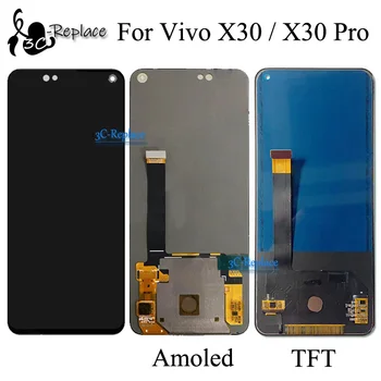 Оригинальный Supor Amoled/TFT Черный 6,44”Для Vivo X30/Vivo X30 Pro Замена ЖК-экрана Сенсорной панели Дигитайзера В сборе