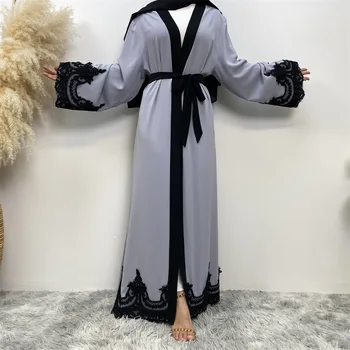 Весеннее длинное платье 2023, Повседневные халаты с вышивкой на Ближнем Востоке, Турецкий кардиган для отдыха, Исламский длинный кардиган, ткань для платья