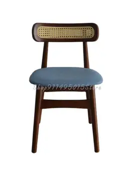 Обеденный стул со спинкой из массива дерева Скандинавский стул для отдыха на Балконе Ресторанный кабинет Простой журнальный столик для переговоров и стул
